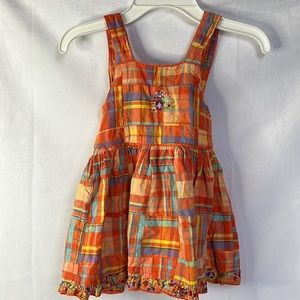 Orange purple plaid dress